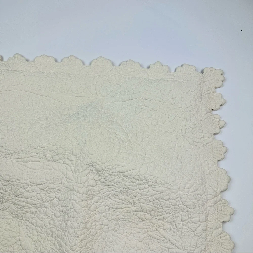 Linen Source Ivory Quilted Cotton Euro Sham Pillow Case